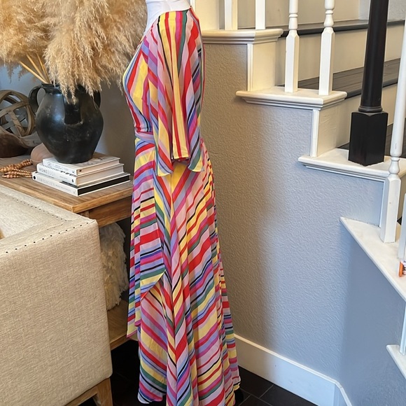 City Chic Trendy Plus Size Rainbow Deep V-neck Maxi Dress Size 12 - Picture 5 of 7